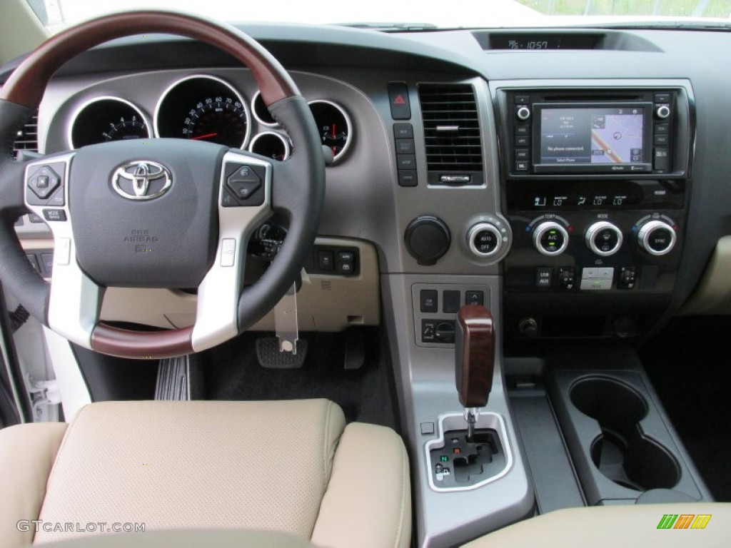 2015 Toyota Sequoia Platinum Sand Beige Dashboard Photo #103430467