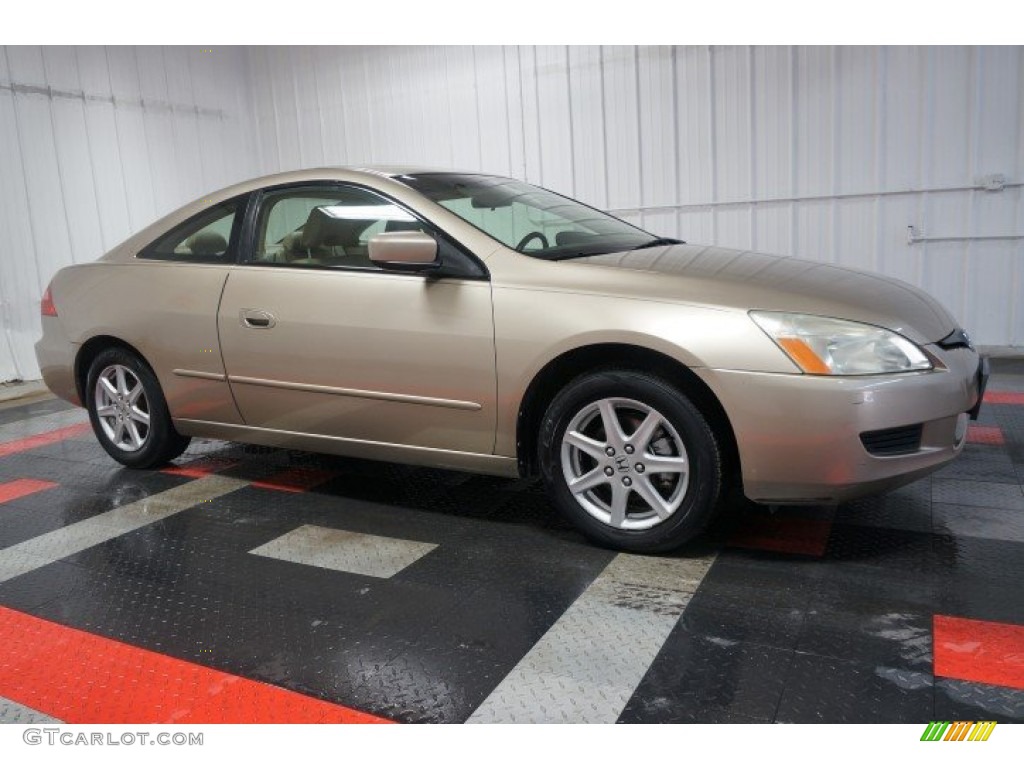2003 Accord EX V6 Coupe - Desert Mist Metallic / Ivory photo #6