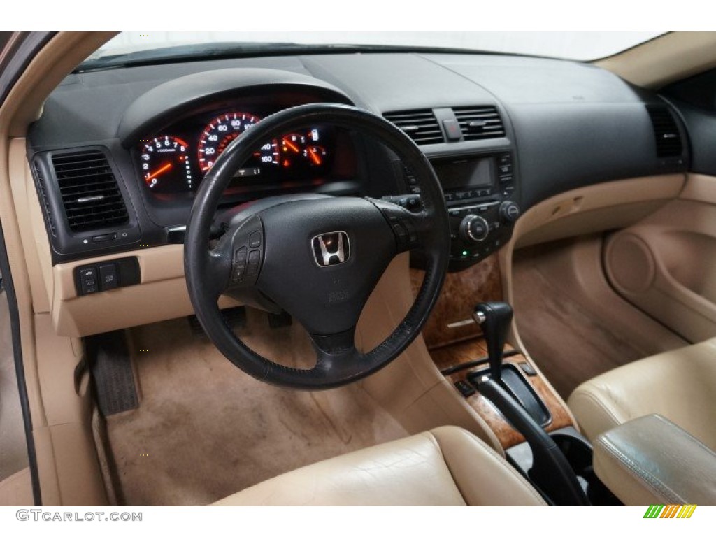 2003 Accord EX V6 Coupe - Desert Mist Metallic / Ivory photo #21