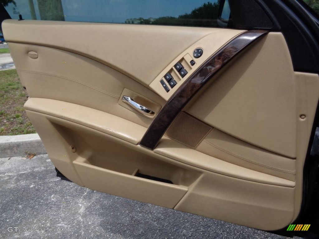 2004 BMW 5 Series 545i Sedan Beige Door Panel Photo #103438923