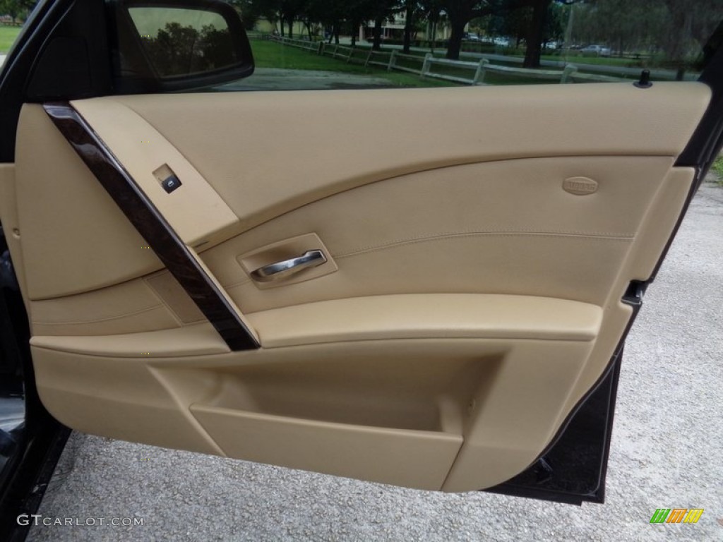 2004 BMW 5 Series 545i Sedan Beige Door Panel Photo #103439940