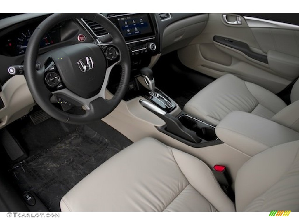 2015 Civic Hybrid-L Sedan - White Orchid Pearl / Beige photo #10