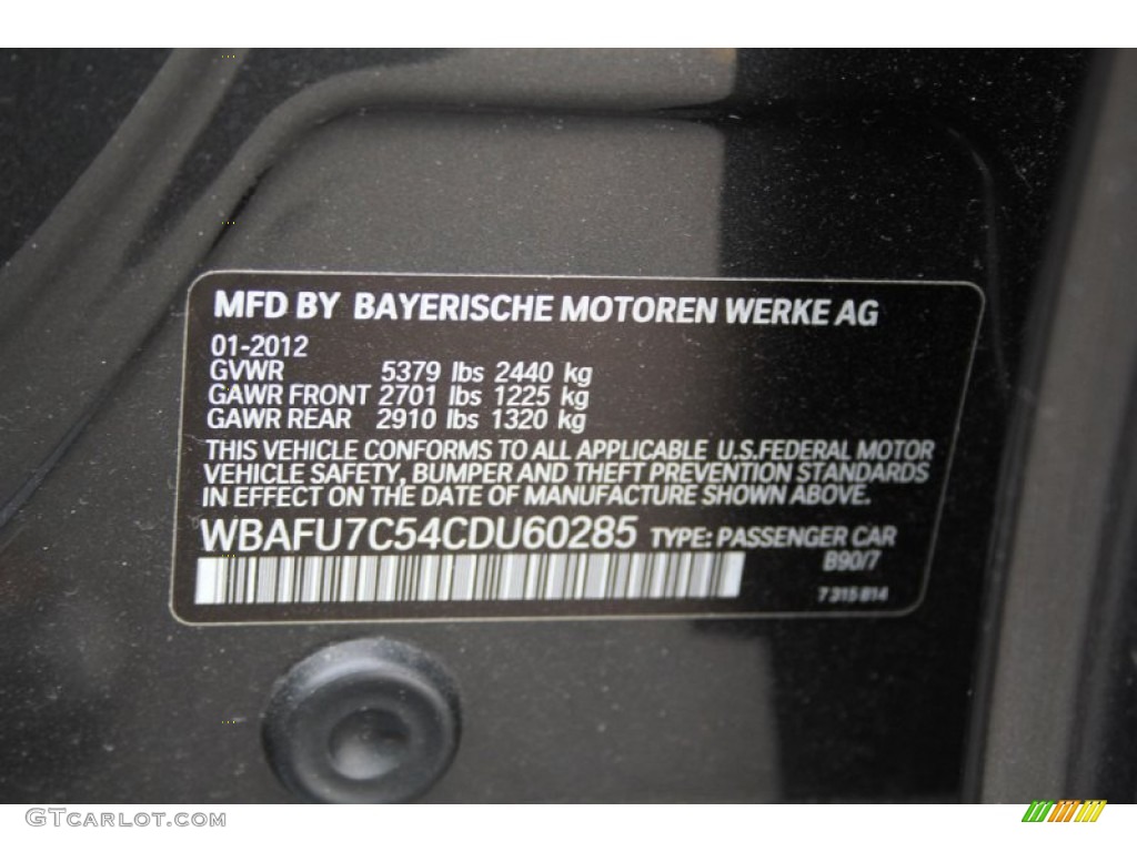 2012 5 Series 535i xDrive Sedan - Dark Graphite Metallic II / Oyster/Black photo #30