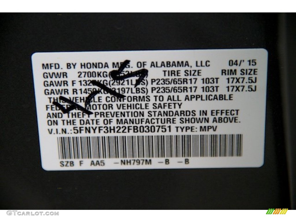 2015 Pilot LX - Modern Steel Metallic / Gray photo #21