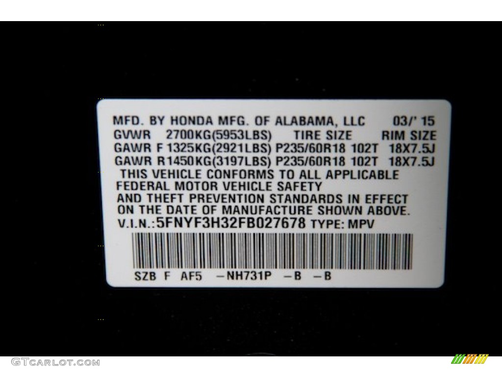 2015 Pilot SE - Crystal Black Pearl / Gray photo #26