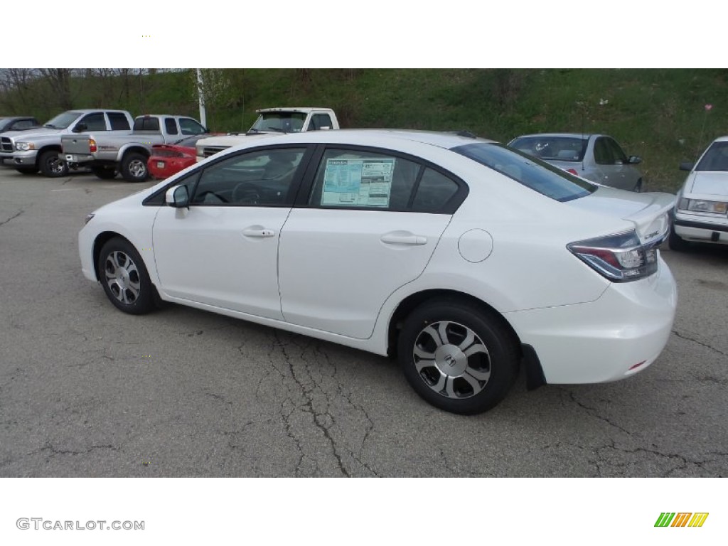 2015 Civic Hybrid Sedan - Taffeta White / Beige photo #6