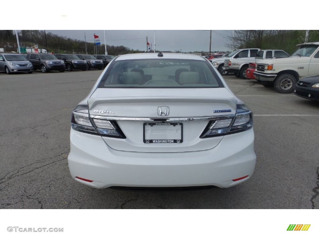 2015 Civic Hybrid Sedan - Taffeta White / Beige photo #8