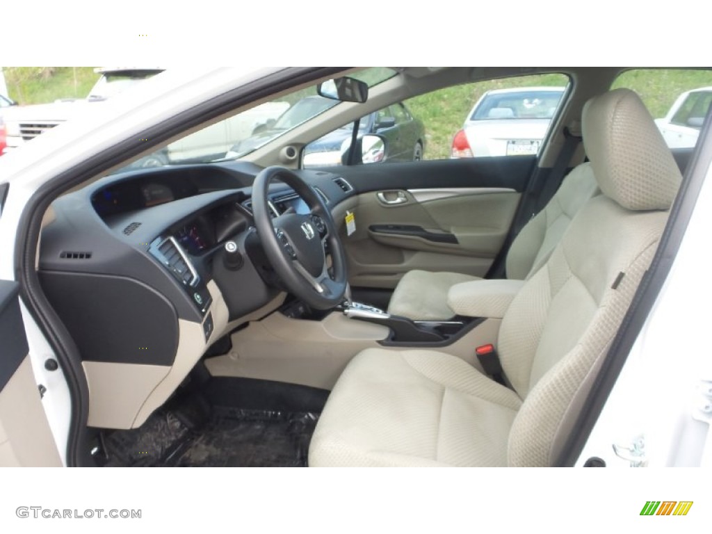 2015 Civic Hybrid Sedan - Taffeta White / Beige photo #11