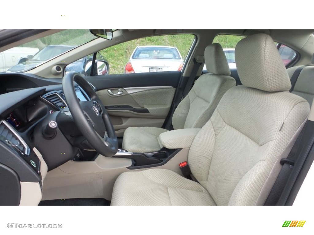 2015 Civic Hybrid Sedan - Taffeta White / Beige photo #12
