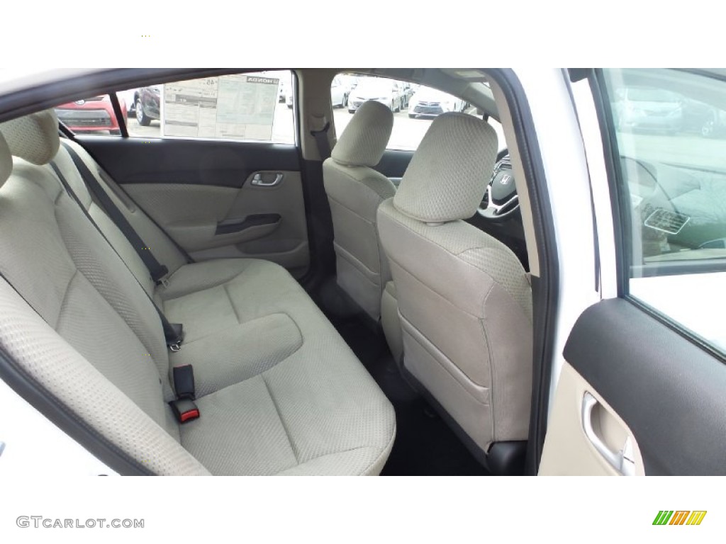 2015 Civic Hybrid Sedan - Taffeta White / Beige photo #15