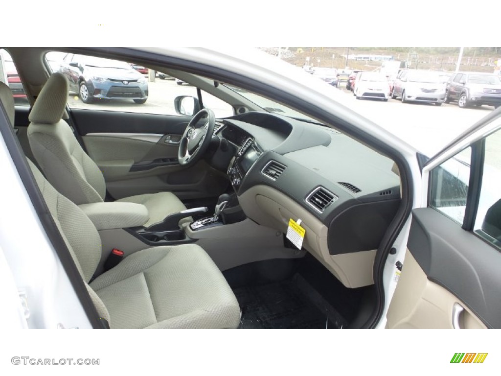 2015 Civic Hybrid Sedan - Taffeta White / Beige photo #17
