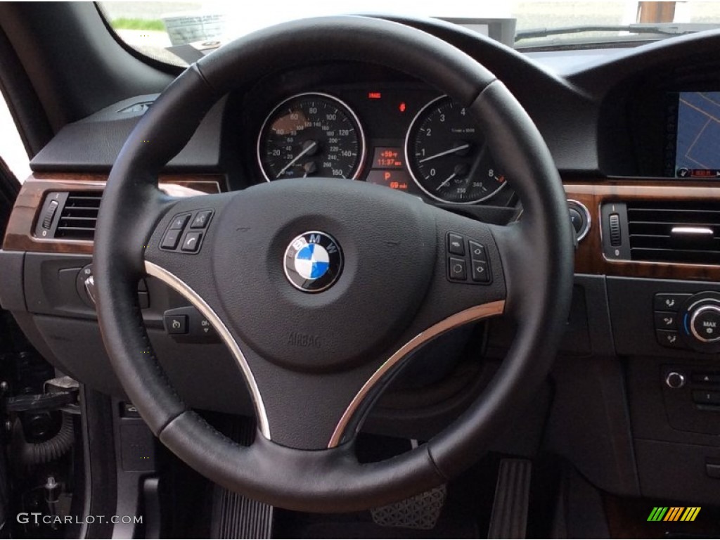 2012 BMW 3 Series 328i Convertible Saddle Brown Steering Wheel Photo #103462812