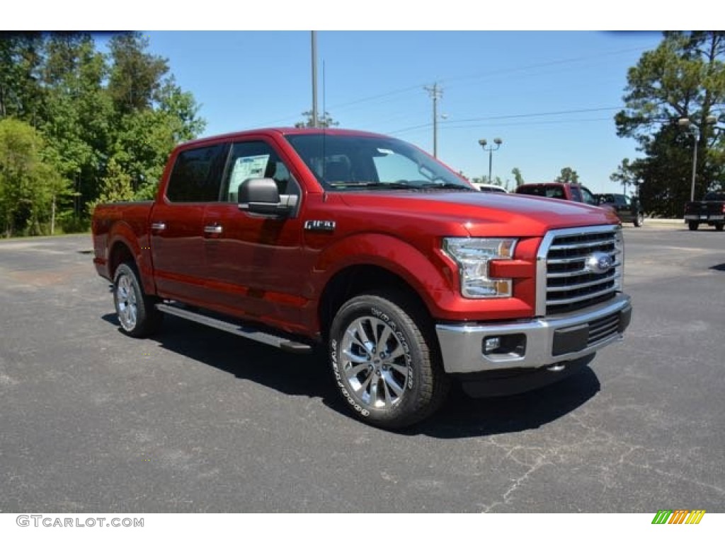 2015 F150 XLT SuperCrew 4x4 - Ruby Red Metallic / Medium Earth Gray photo #3
