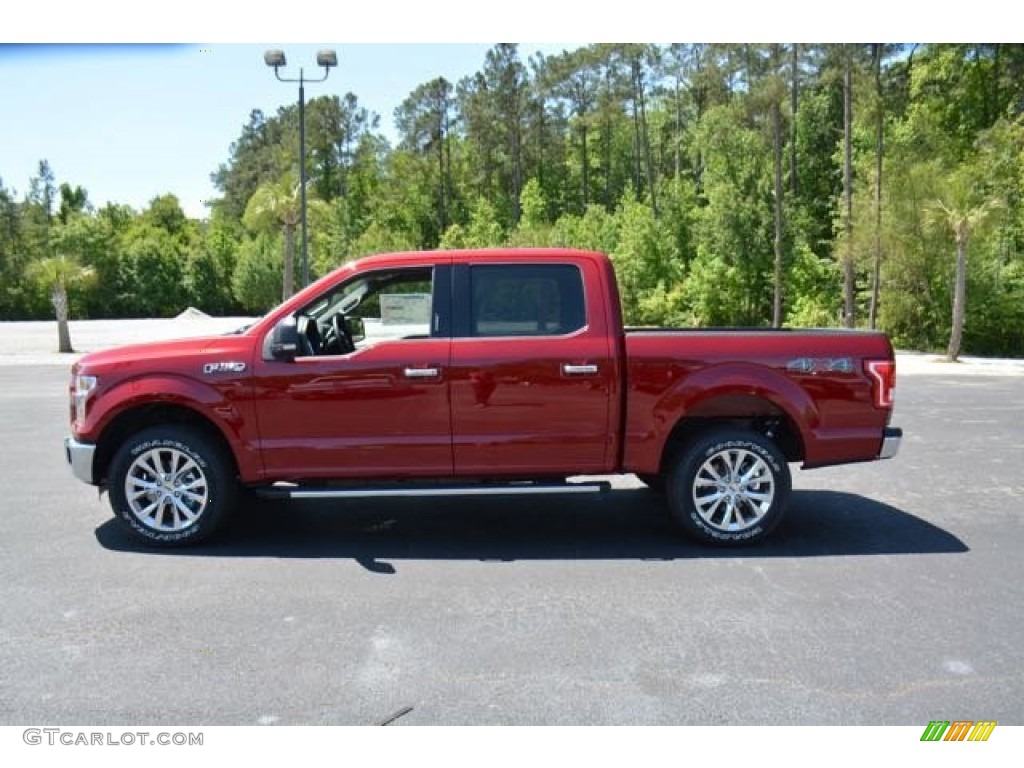 2015 F150 XLT SuperCrew 4x4 - Ruby Red Metallic / Medium Earth Gray photo #9