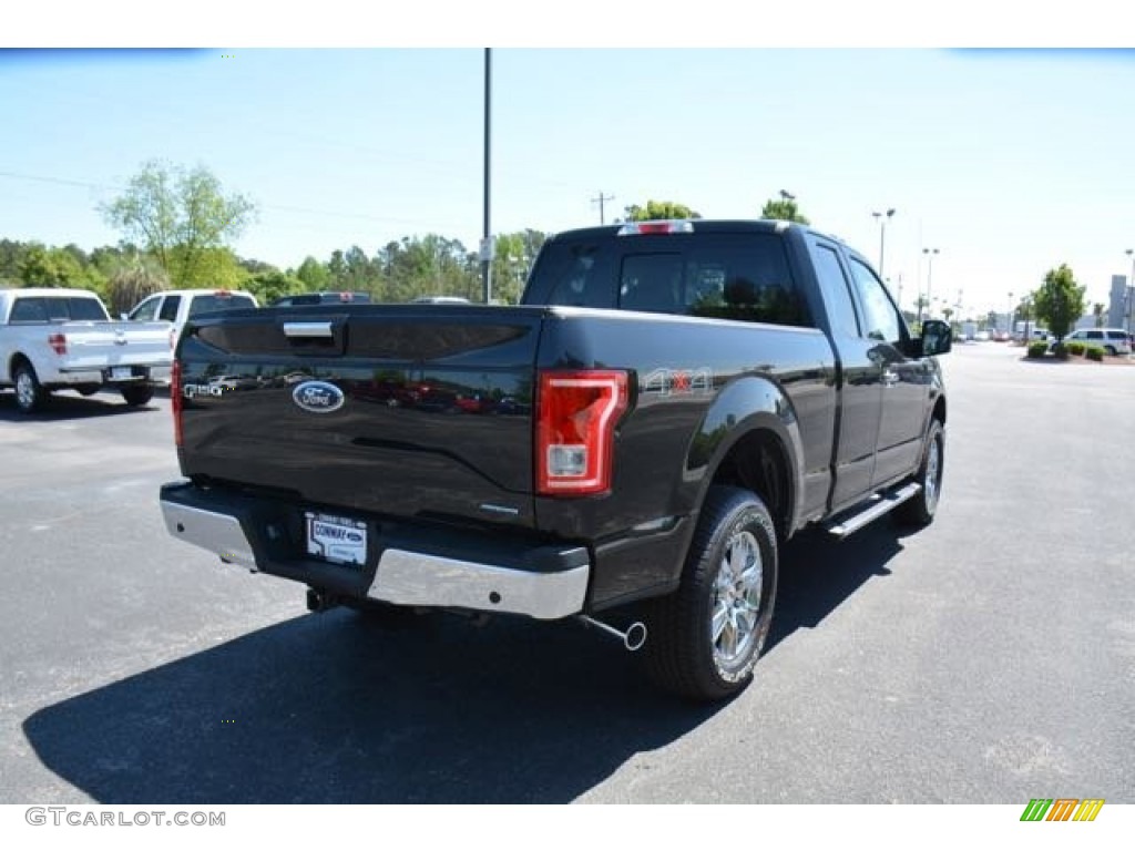 2015 F150 XLT SuperCab 4x4 - Tuxedo Black Metallic / Medium Earth Gray photo #6