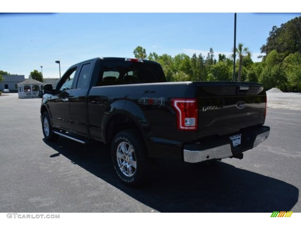 2015 F150 XLT SuperCab 4x4 - Tuxedo Black Metallic / Medium Earth Gray photo #8