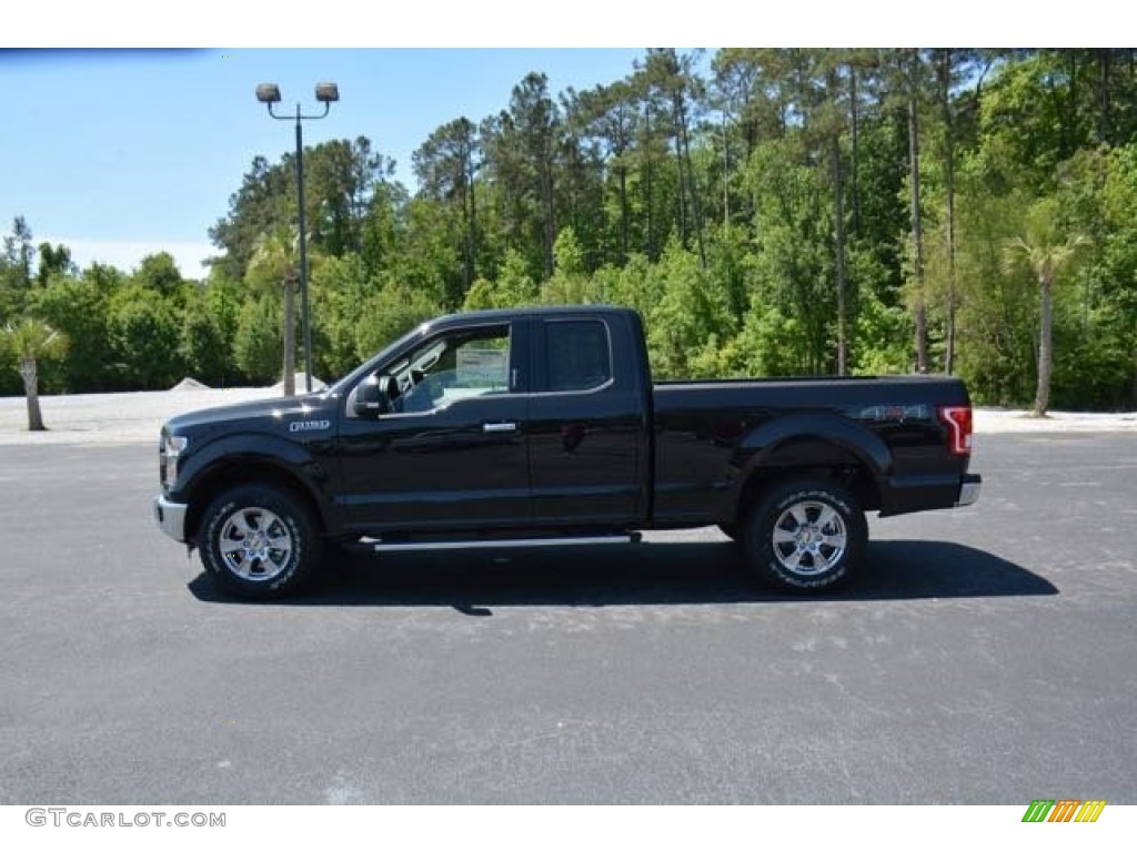 2015 F150 XLT SuperCab 4x4 - Tuxedo Black Metallic / Medium Earth Gray photo #9