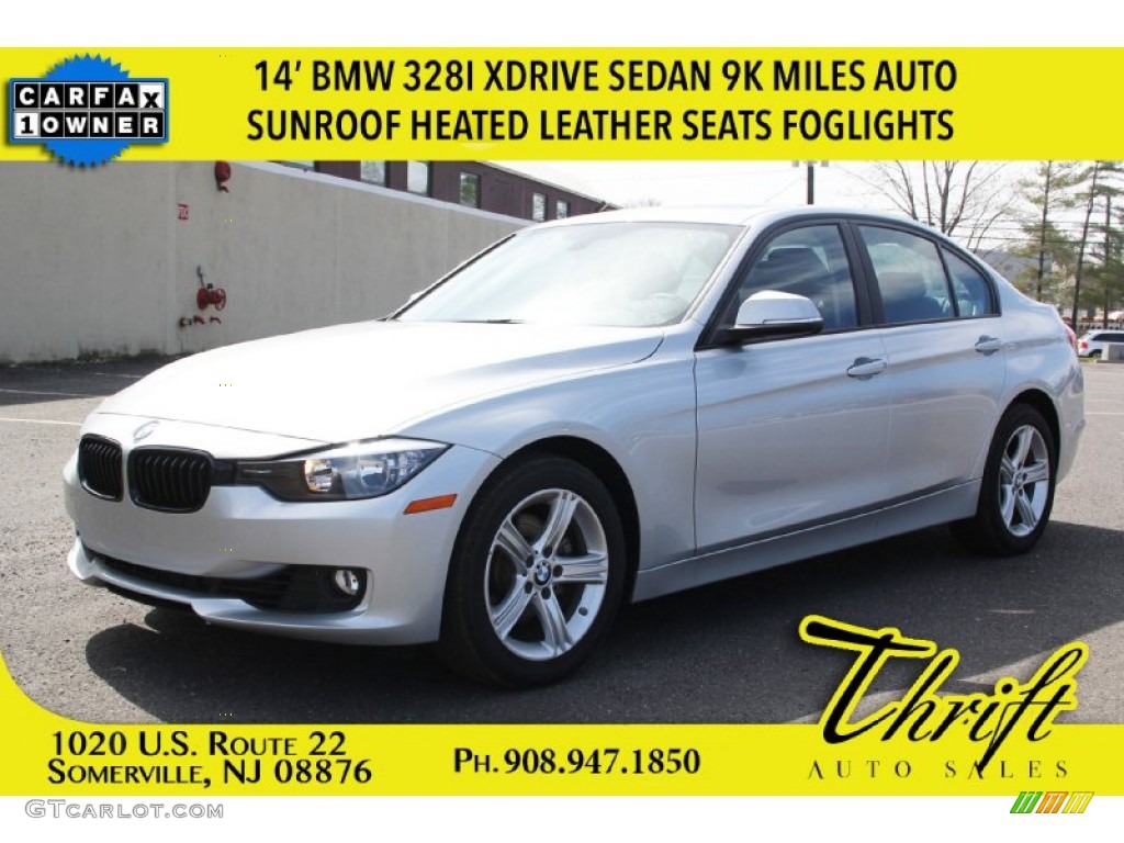 2014 3 Series 328i xDrive Sedan - Glacier Silver Metallic / Black photo #1