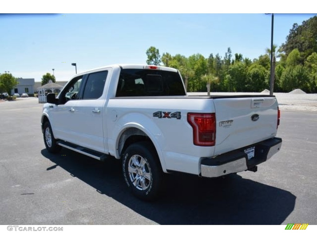 2015 F150 Lariat SuperCrew 4x4 - White Platinum Tricoat / Medium Earth Gray photo #8