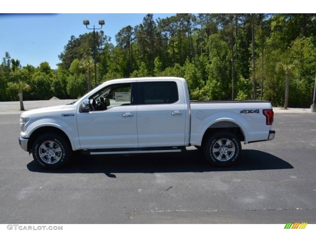 2015 F150 Lariat SuperCrew 4x4 - White Platinum Tricoat / Medium Earth Gray photo #9