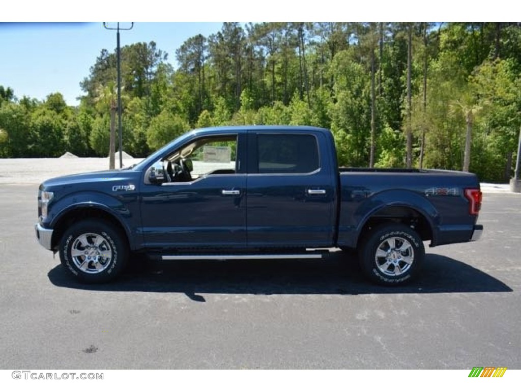 2015 F150 Lariat SuperCrew 4x4 - Blue Jeans Metallic / Medium Light Camel photo #8