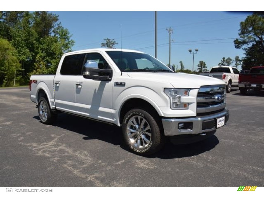 2015 F150 Lariat SuperCrew 4x4 - Oxford White / Black photo #3