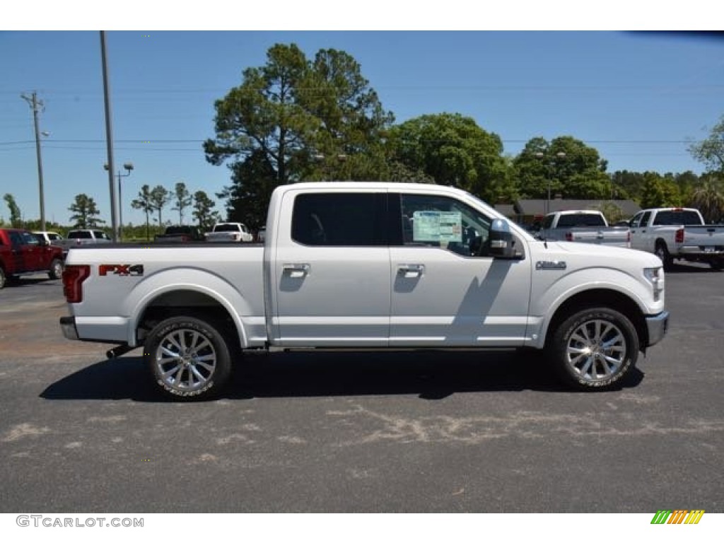 2015 F150 Lariat SuperCrew 4x4 - Oxford White / Black photo #4