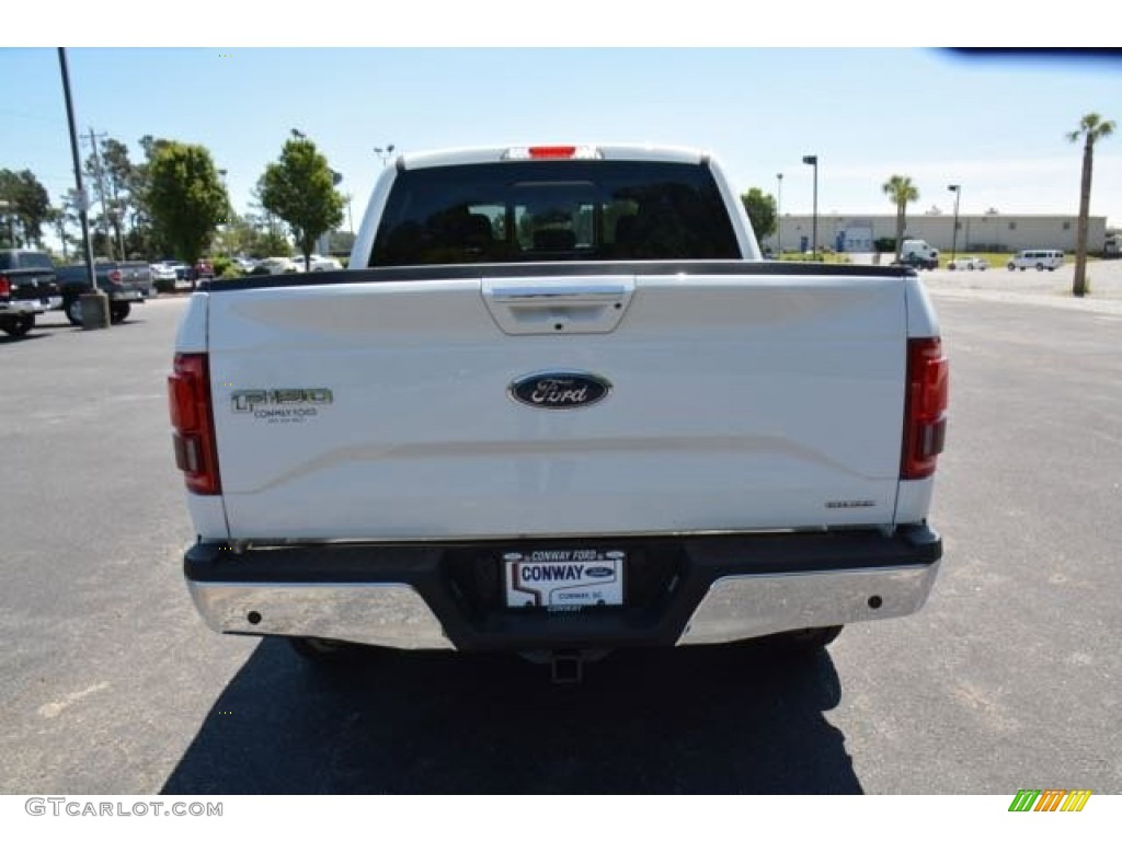 2015 F150 Lariat SuperCrew 4x4 - Oxford White / Black photo #6