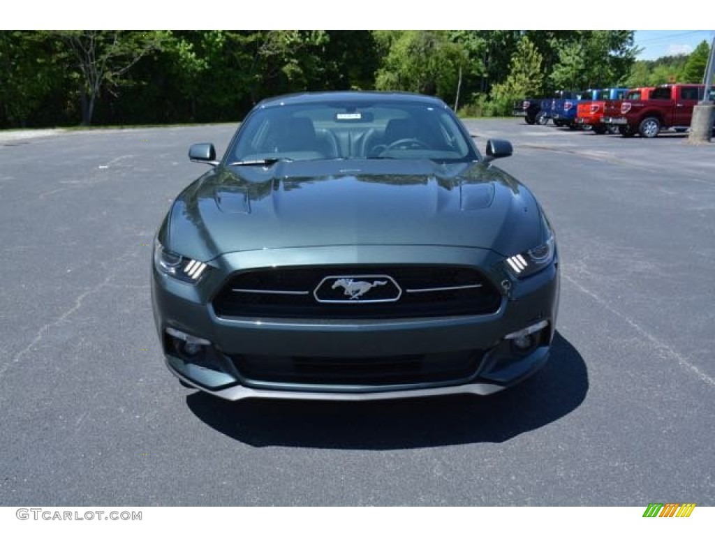 2015 Mustang GT Premium Coupe - Guard Metallic / Ebony photo #2