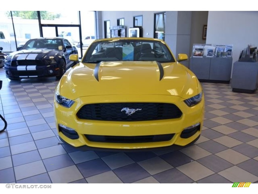 2015 Mustang V6 Convertible - Triple Yellow Tricoat / Ebony photo #2