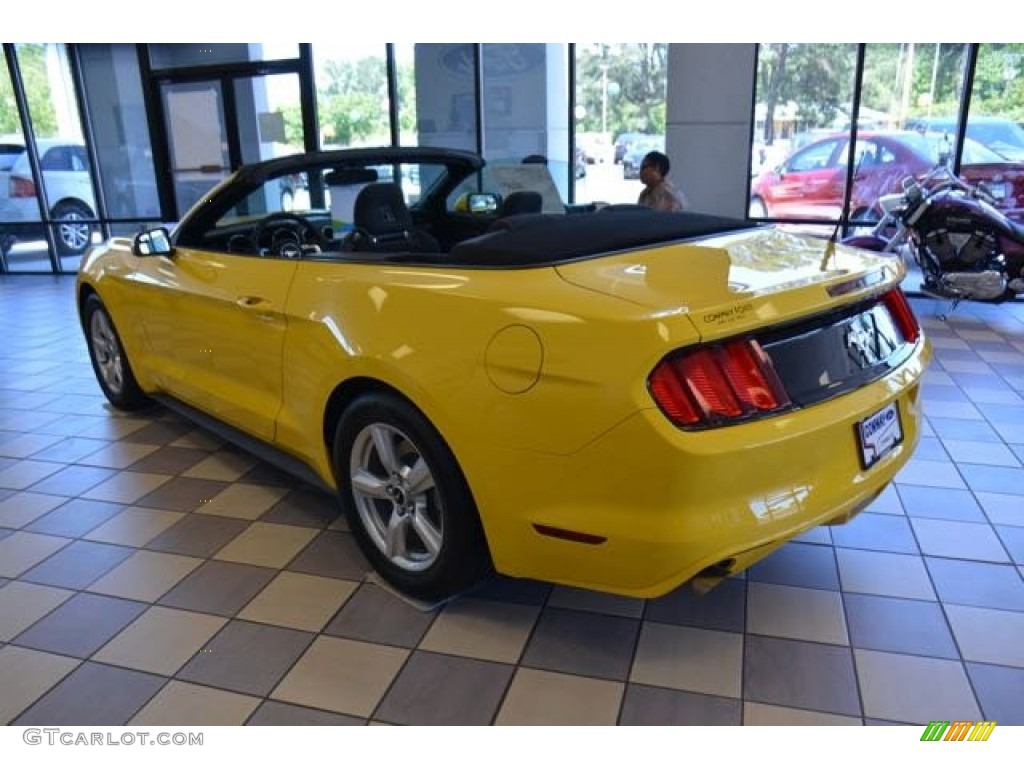 2015 Mustang V6 Convertible - Triple Yellow Tricoat / Ebony photo #7