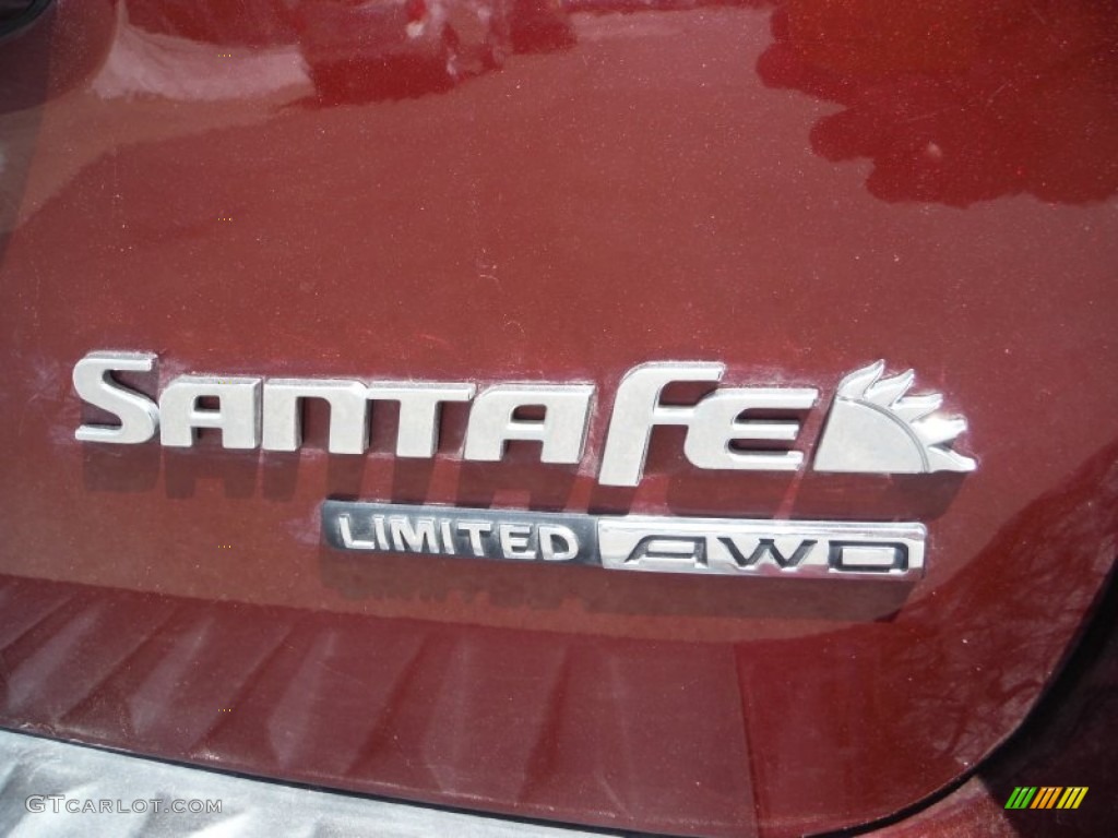 2007 Santa Fe Limited 4WD - Dark Cherry Red / Beige photo #9