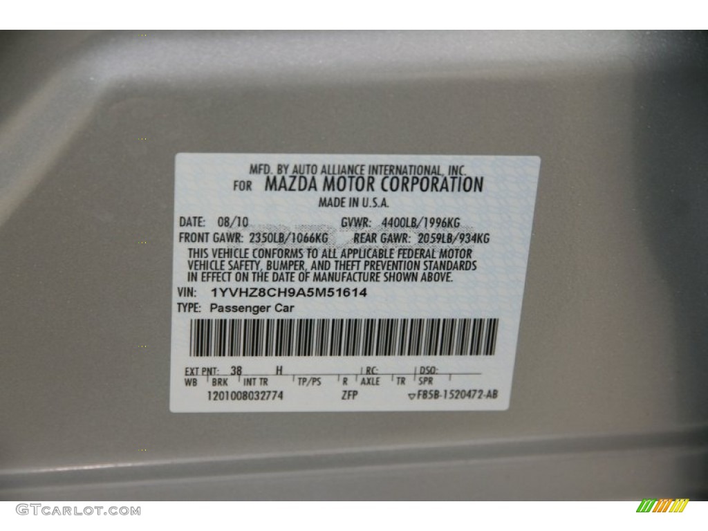 2010 MAZDA6 i Touring Sedan - Brilliant Silver Metallic / Black photo #18