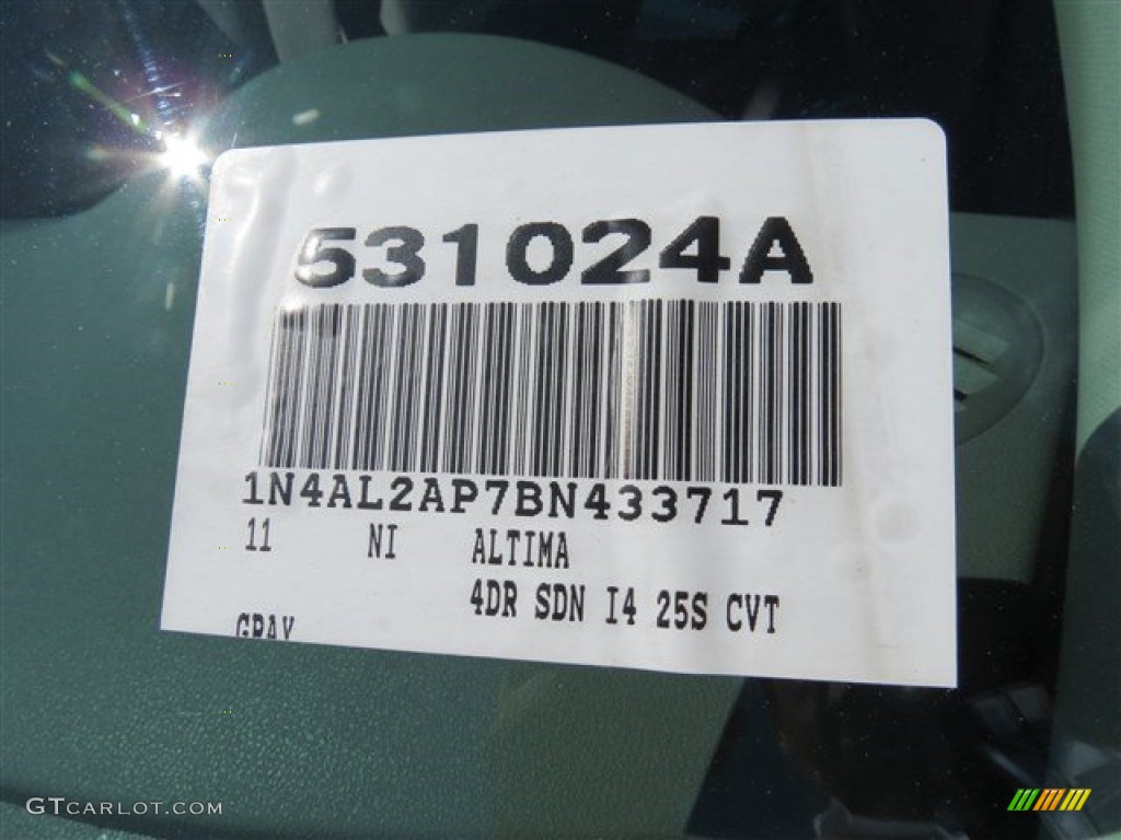 2011 Altima 2.5 S - Ocean Gray / Blond photo #22