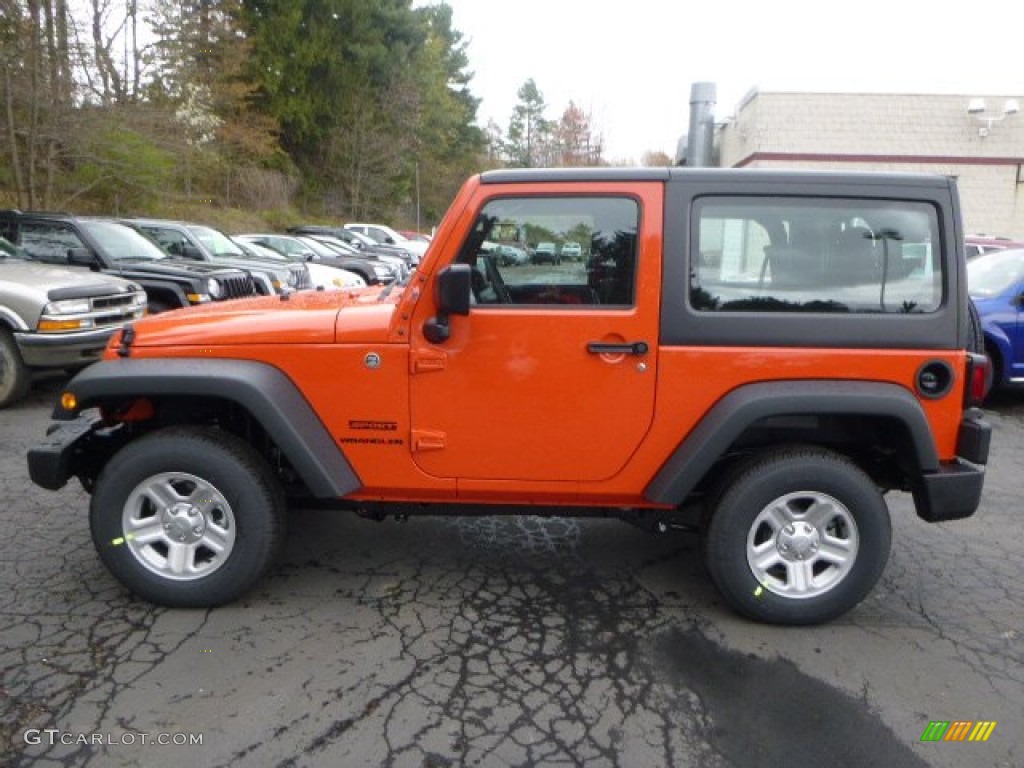 2015 Wrangler Sport 4x4 - Sunset Orange Pearl / Black photo #2