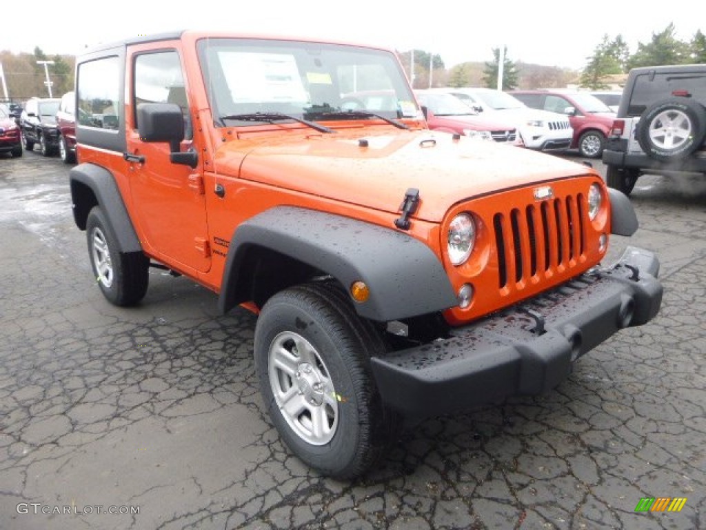 2015 Wrangler Sport 4x4 - Sunset Orange Pearl / Black photo #8