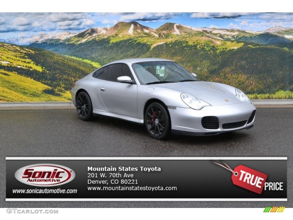 2004 911 Carrera 4S Coupe - Arctic Silver Metallic / Black photo #1