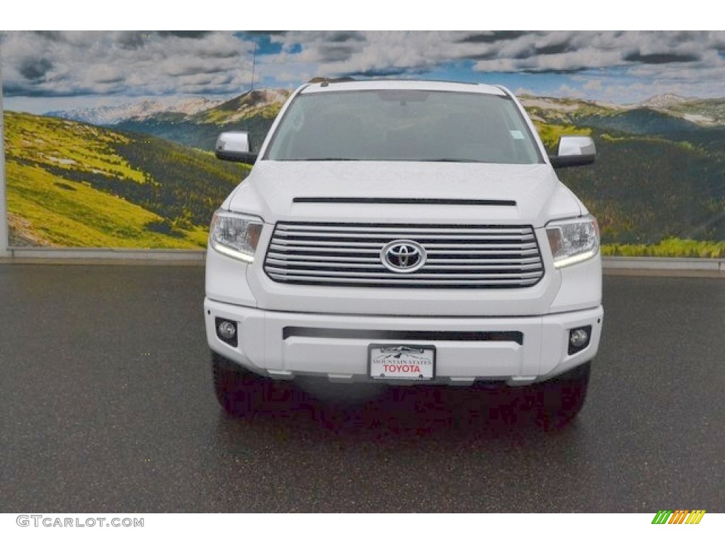 2015 Tundra Platinum CrewMax 4x4 - Super White / Black photo #2