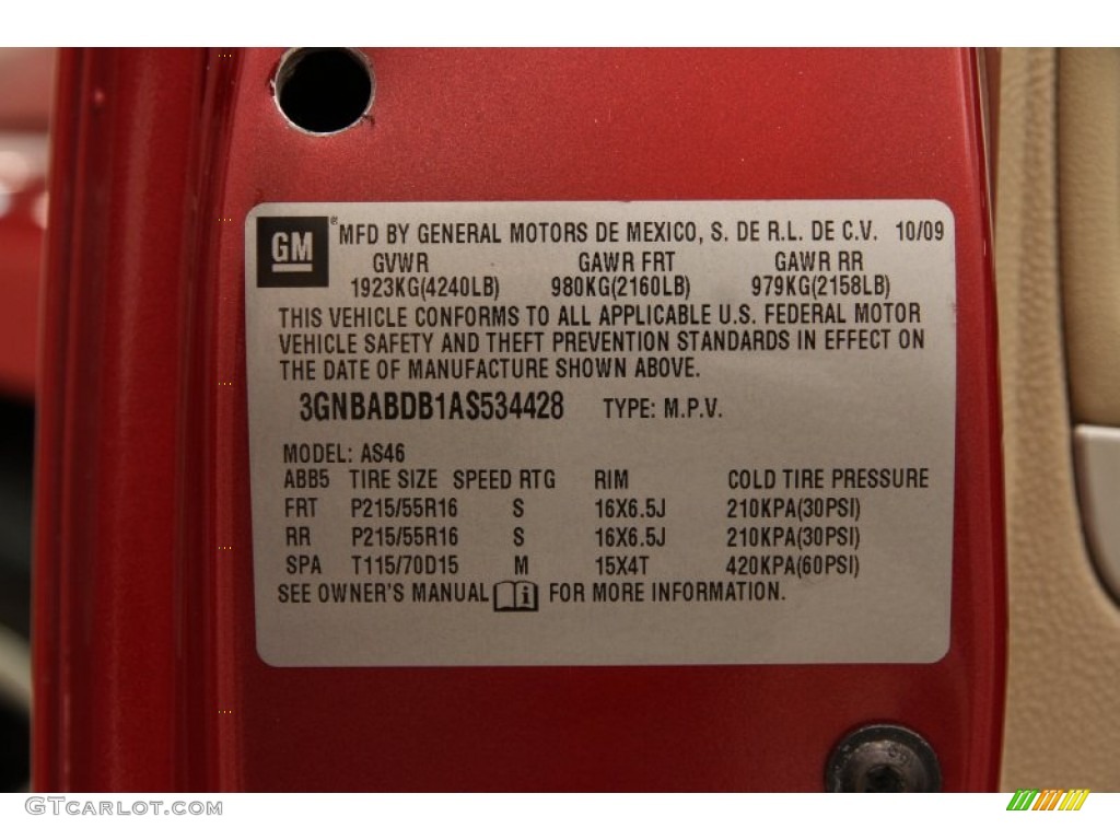 2010 HHR LT - Crystal Red Metallic Tintcoat / Cashmere photo #14