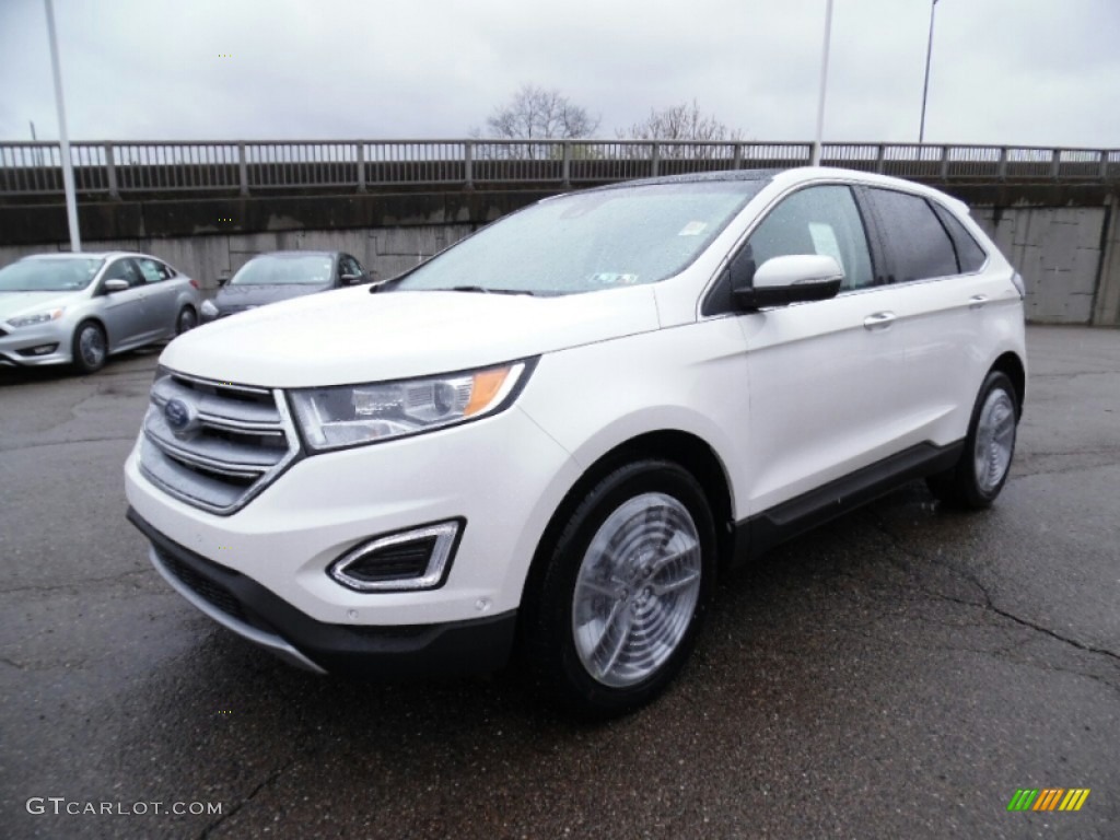 White Platinum Metallic 2015 Ford Edge Titanium AWD Exterior Photo #103502759