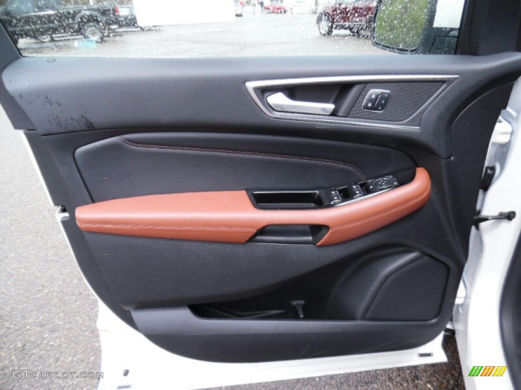 2015 Ford Edge Titanium AWD Cognac Door Panel Photo #103502945