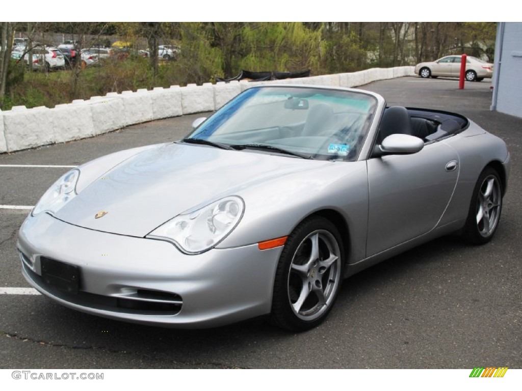 Arctic Silver Metallic 2002 Porsche 911 Carrera Cabriolet Exterior Photo #103503359