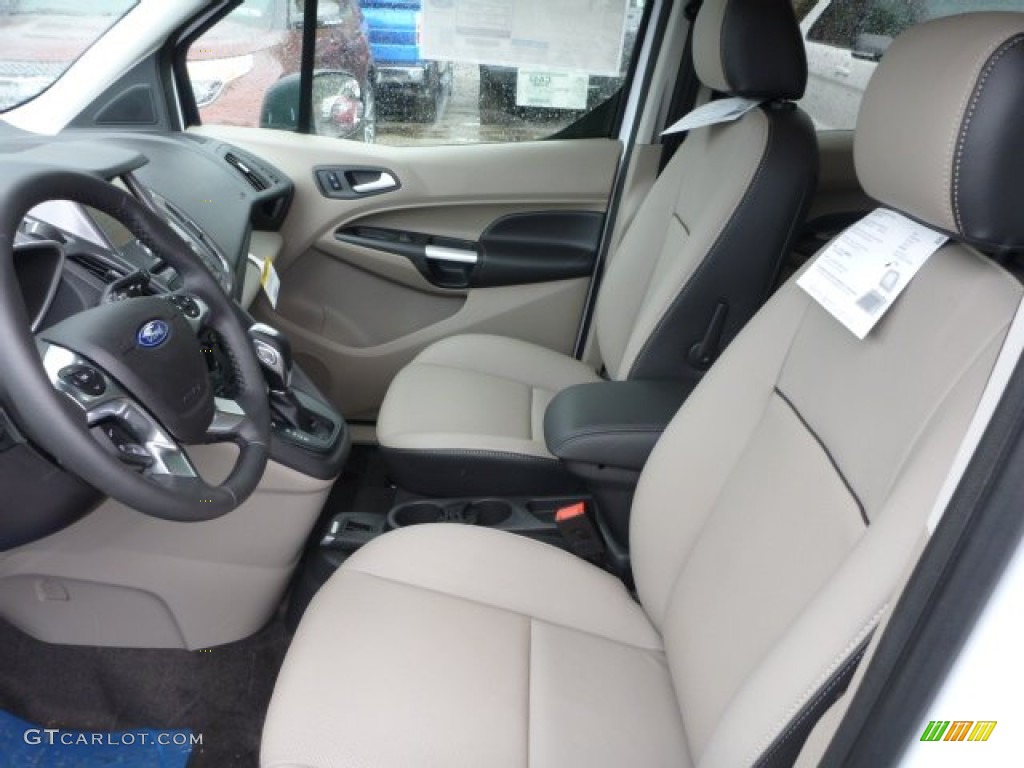 Medium Stone Leather Interior 2015 Ford Transit Connect XLT Wagon Photo #103504376