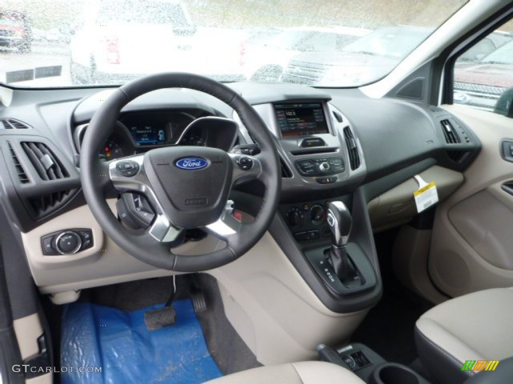 Medium Stone Leather Interior 2015 Ford Transit Connect XLT Wagon Photo #103504403