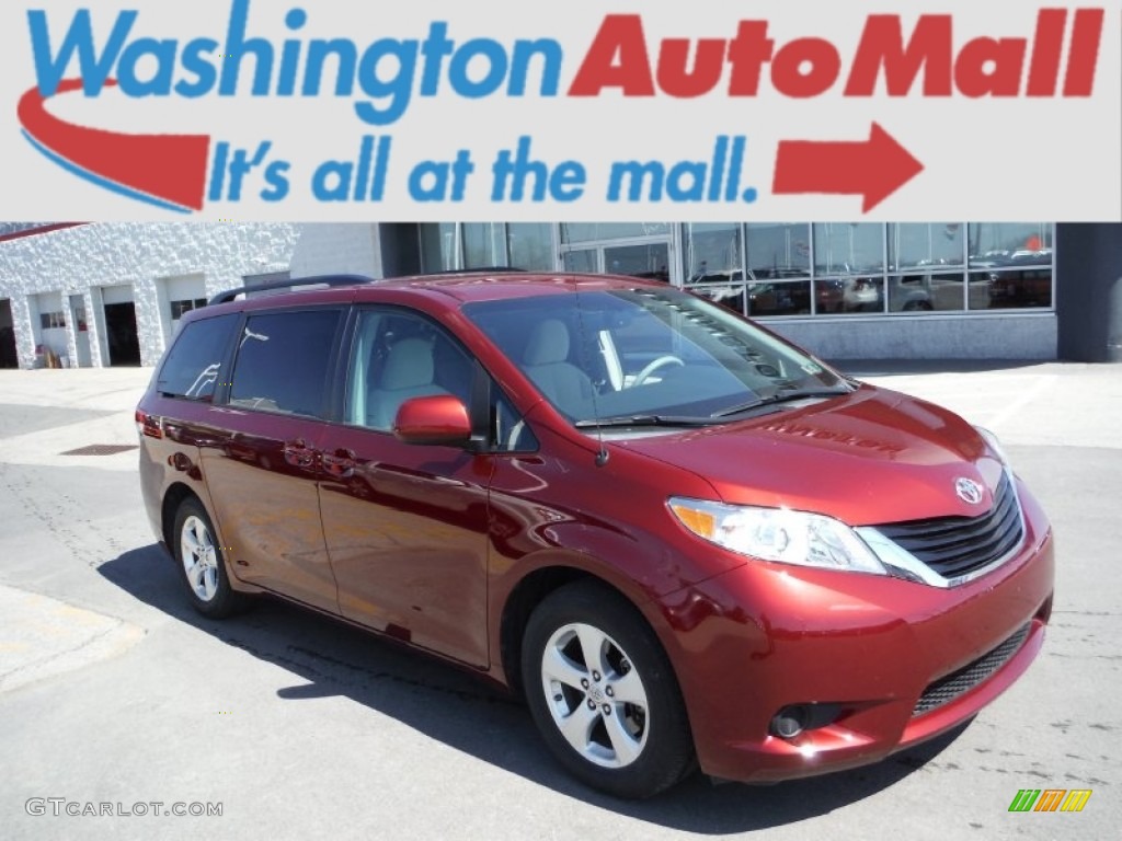 2013 Sienna LE - Salsa Red Pearl / Light Gray photo #1