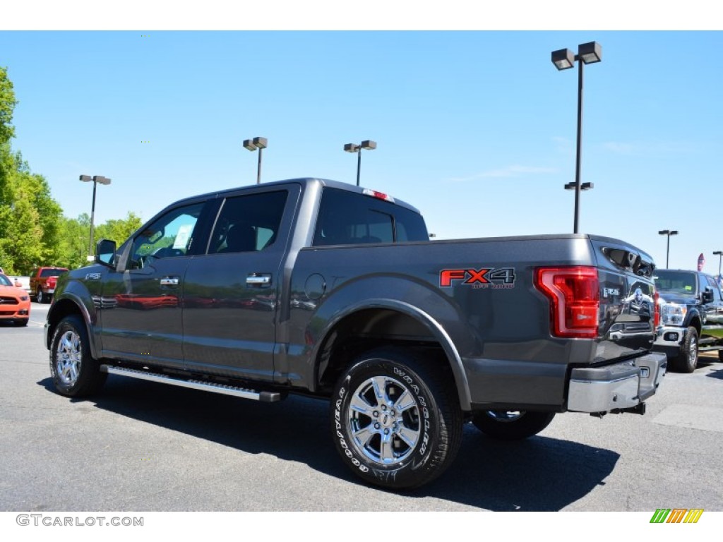 2015 F150 Lariat SuperCrew 4x4 - Magnetic Metallic / Black photo #31