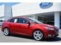 2015 Ruby Red Metallic Ford Focus Titanium Sedan  photo #1