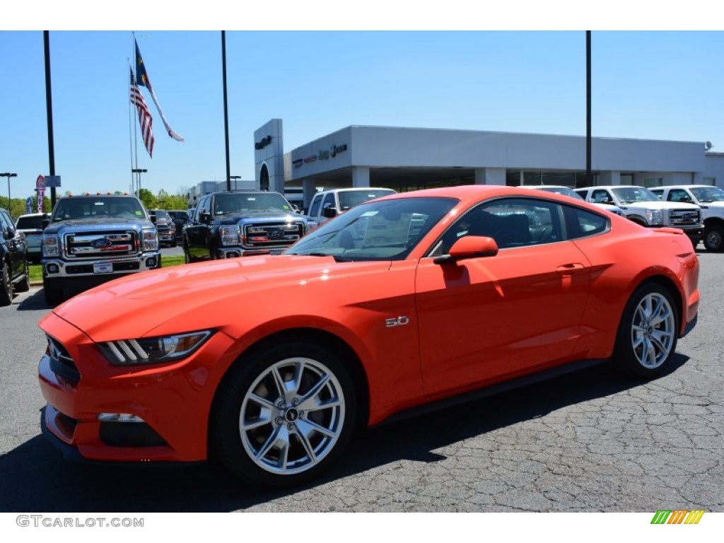 2015 Mustang GT Premium Coupe - Competition Orange / 50 Years Raven Black photo #3