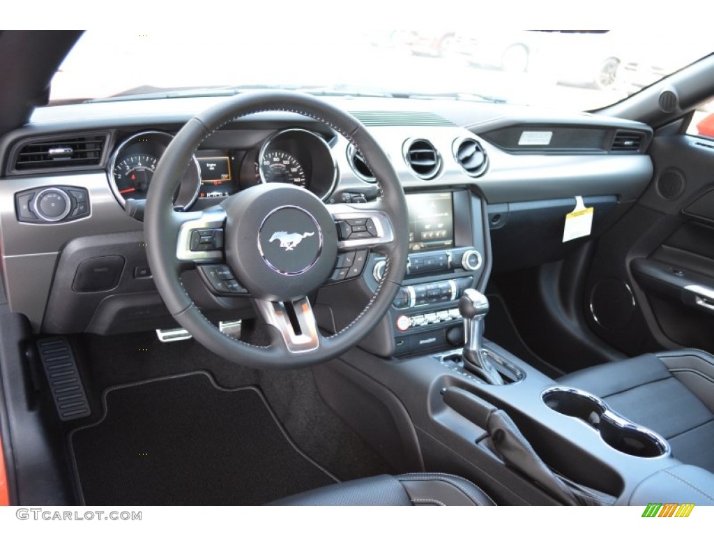 2015 Mustang GT Premium Coupe - Competition Orange / 50 Years Raven Black photo #8