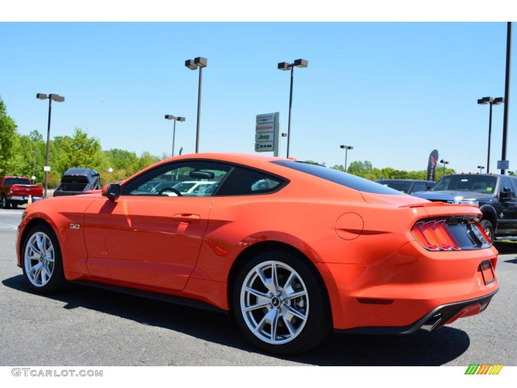 2015 Mustang GT Premium Coupe - Competition Orange / 50 Years Raven Black photo #23